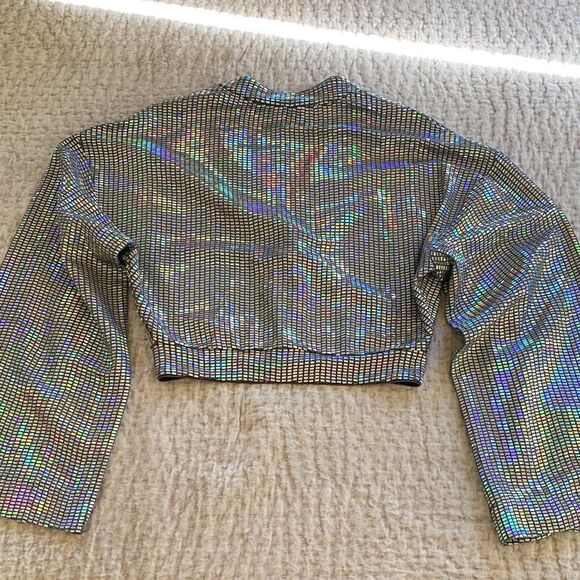Silver Holographic Women's Jacket - Picture 2 of 10